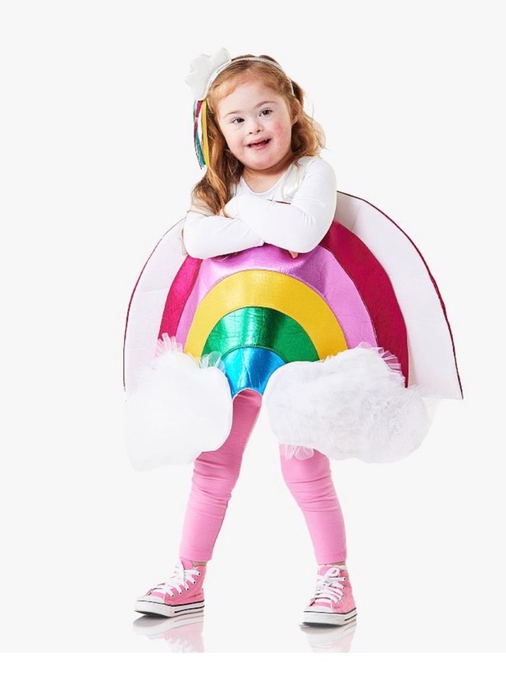 Kids Rainbow Backpack with Tulle Clouds - White, Pink, Yellow, Green, Blue